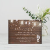 Rustic Mason Jar String licht de BarefootBride™ Kaart (Staand voorkant)