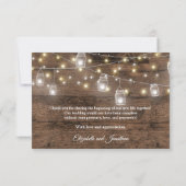 Rustic Mason Jar String Lights Foto bedankt (Achterkant)