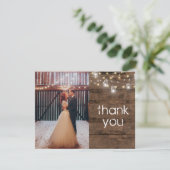 Rustic Mason Jar String Lights Foto bedankt Kaart (Staand voorkant)