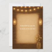 Rustic Mason Jar & String Lights repetitie diner Kaart (Achterkant)