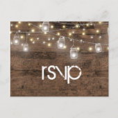 Rustic Mason Jar String Lights  RSVP Uitnodiging Briefkaart (Voorkant)