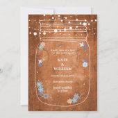 Rustic Mason Jar String Lights Save the Date Kaart (Achterkant)