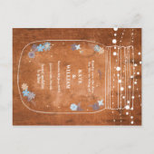Rustic Mason Jar String Lights Save the Date Uitnodiging Briefkaart (Achterkant)