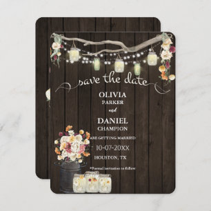 Rustic Mason Jar String Lights Waterverf Flowers