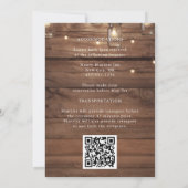 Rustic Mason Jar String Lights Wedding Kaart (Achterkant)