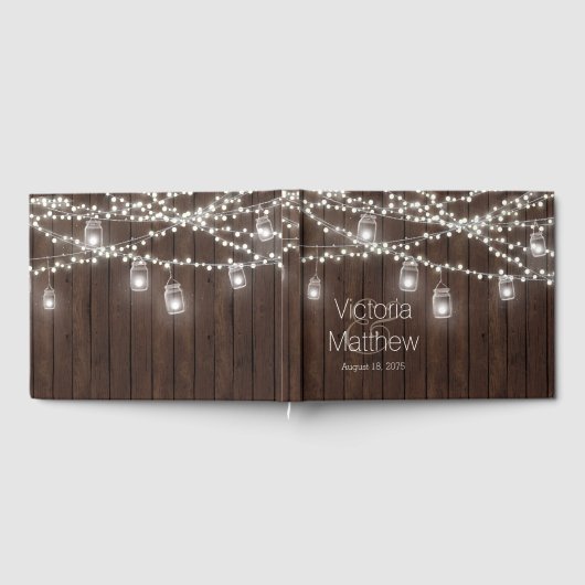 Rustic Mason Jar String Mariage livre d'invité (Complet)