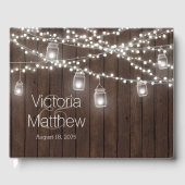 Rustic Mason Jar String Mariage livre d'invité (Recto)