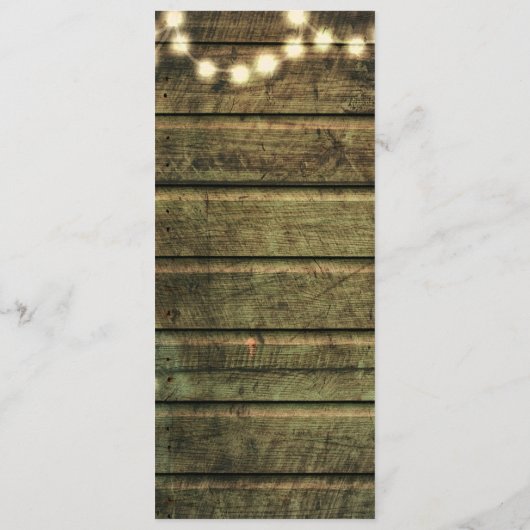 Rustic Mason Jar String of Lights Wedding Menu (Achterkant)