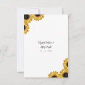 Rustic Mason Jar Sunflower Wedding RSVP Kaartje (Achterkant)