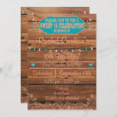 Rustic Mason Jar Sweet 16 Invitation d'anniversair (Devant / Derrière)