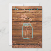 Rustic Mason Jar Sweet 16 Verjaardagsuitnodiging B Kaart (Achterkant)