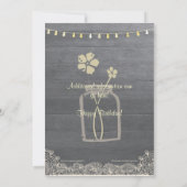 Rustic Mason Jar Sweet 16Birthday Party Uitnodigen Kaart (Achterkant)