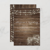 Rustic Mason Jar | Uitnodiging tot weddenschappen (Voorkant / Achterkant)