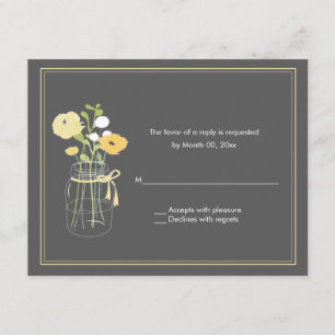 Rustic Mason Jar Wedding Cartes de Réponse RSVP