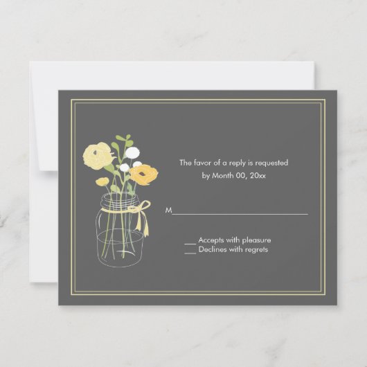 Rustic Mason Jar Wedding Cartes de Réponse RSVP (Devant)