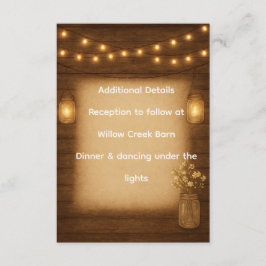 Rustic Mason Jar Wedding Details Invoegen Informatiekaartje