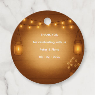 Rustic Mason Jar Wedding Favoriet Label