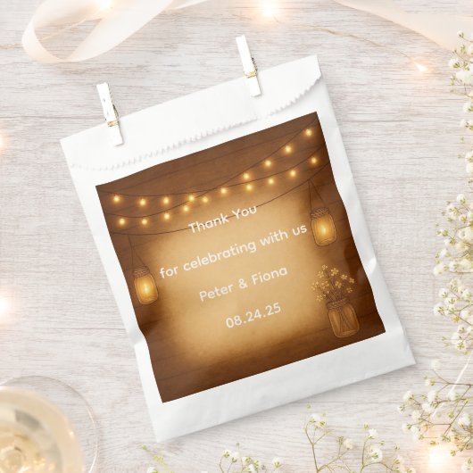 Rustic Mason Jar Wedding Favoriet Tas Bedankzakje (Geknipt)