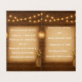 Rustic Mason Jar Wedding Programme Modèle (Outside Unfolded)