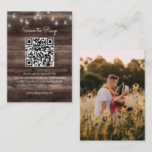 Rustic Mason Jar Wedding QR Code RSVP Informatiekaartje