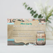 Rustic Mason Jar Wedding Reception RSVP (Staand voorkant)