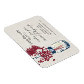 Rustic Mason Jar & Wildflower Sla de datum op Magneet (Rechterzijde)