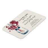 Rustic Mason Jar & Wildflower Sla de datum op Magneet (Linkerzijde)