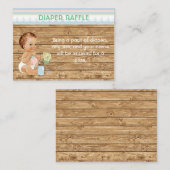 Rustic Mason Jar Wood Luier Raffle Informatiekaartje (Voorkant / Achterkant)