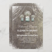 Rustic Mason Jars Baby's Breath Repetitie Diner Kaart (Voorkant / Achterkant)