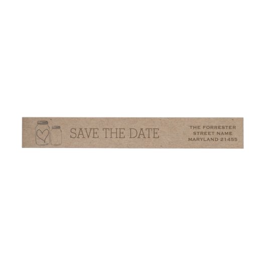 Rustic Mason Jars Heart Save The Date Wedding (Individueel)