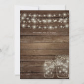 Rustic Mason Jars Printed or Digital Wedding Kaart (Achterkant)