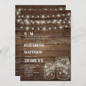 Rustic Mason Jars Printed or Digital Wedding Kaart (Voorkant / Achterkant)