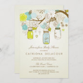 RUSTIC MASON JARS PRINTEMPS BABY SHOWER INVITATION (Devant / Derrière)