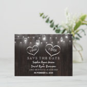 Rustic Mason Jars String Lights Barn slaat de datu Save The Date (Staand voorkant)