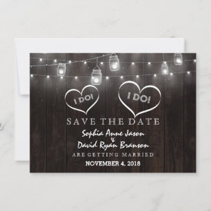 Rustic Mason Jars String Lights Barn slaat de datu Save The Date