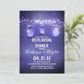 Rustic Mason Jars & String Lights repetitie diner Kaart (Staand voorkant)