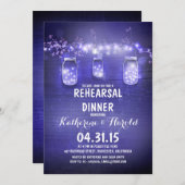 Rustic Mason Jars & String Lights repetitie diner Kaart (Voorkant / Achterkant)