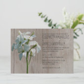 Rustic Matthiola Wedding Invitations Kaart (Staand voorkant)