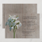 Rustic Matthiola Wedding Invitations Kaart (Voorkant / Achterkant)