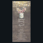 Rustic Mauve Gold Floral Mason Jar Programme de ma<br><div class="desc">Mauve vintage rustique et or floral mason jar grange programmes de mariage</div>