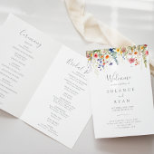 Rustic Meadow Botanical Folded Wedding Programma