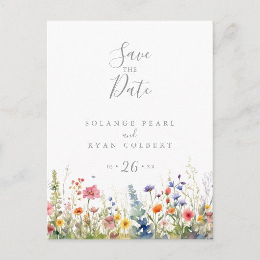 Rustic Meadow Botanical Save the Date Briefkaart (Voorkant)