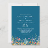 Rustic Meadow Botanical Spanish Wedding Kaart (Voorkant)