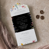Rustic Meadow Botanical Wedding All In One Uitnodiging