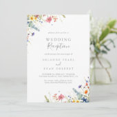 Rustic Meadow Botanical Wedding Reception Kaart (Staand voorkant)