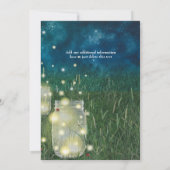 Rustic Meadow Night Mason Jar Firefly Wedding Kaart (Achterkant)
