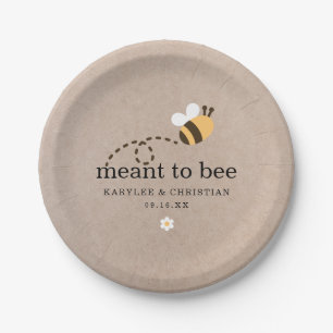 Rustic Meant To Bee Bruiloft Papieren Bordje