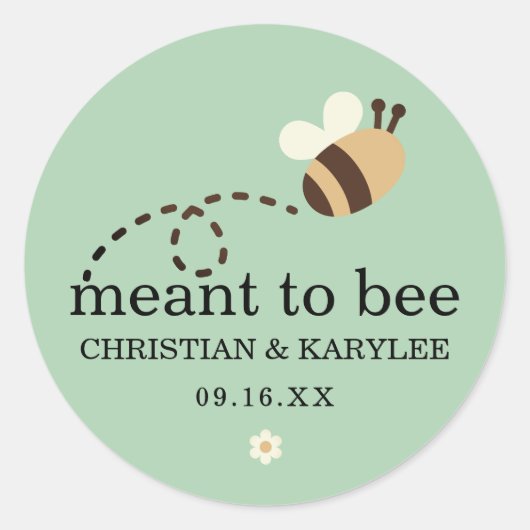 Rustic Meant To Bee Bruiloft Ronde Sticker (Voorkant)