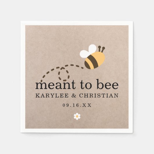 Rustic Meant To Bee Huwelijks Papier Servet (Voorkant)