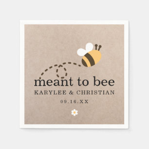 Rustic Meant to bee Wedding Paper Servet